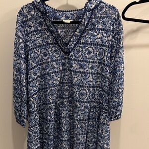 Shoshanna Blue and White Floral cover up size M